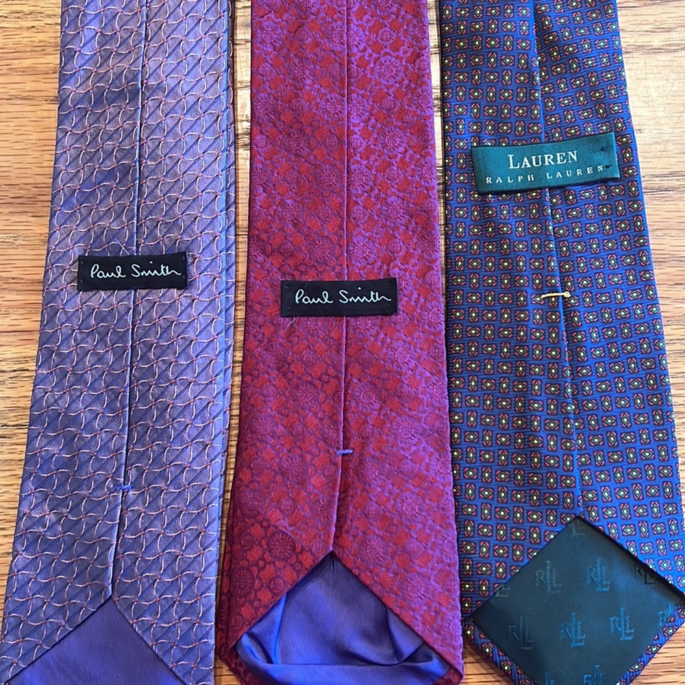 A lot of 3 vintage silk designer neckties for men - Picture 5 of 5